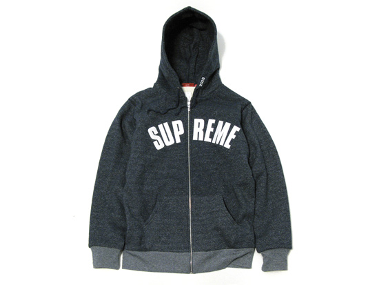 supreme arc logo thermal zip up hoodie