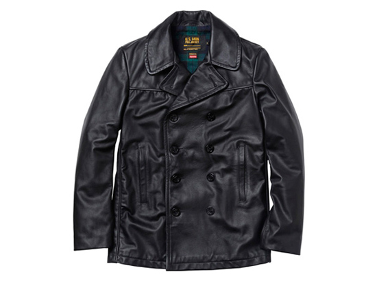 Supreme - Schott Leather Pea Jacket - UG.SHAFT