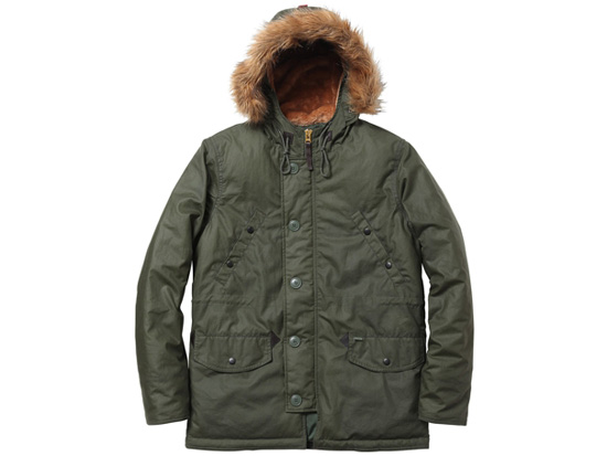 supreme waxed cotton N-3B jacket 2012aw着丈74cm
